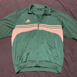 Vintage green adidas track suit zip up